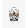 Nensi Dojaka Sheer Strappy Corset Top In Black
