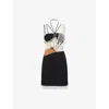 Nensi Dojaka Black Sacha Corset Sheer Drapes Minidress In Black / White / Grey
