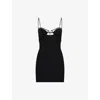 Nensi Dojaka Womens Black Bra Shoulder-straps Stretch-woven Mini Dress In Black