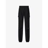 Nensi Dojaka Womens Black Cargo Elasticated-cuffs Stretch-woven Trousers In Black