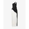 Nensi Dojaka Maxi Dress With Contrasting Tulle Panels In Black / White