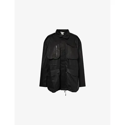Nensi Dojaka Womens Black Relaxed-fit Drawstring Stretch-cotton Jacket