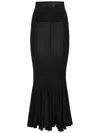 Nensi Dojaka Flared High-waisted Skirt Seam Detailing In Black