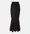 Nensi Dojaka Flared High-waisted Skirt Seam Detailing In Black