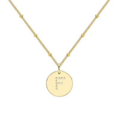 Neola Design Women's Gold Alphabet F Necklace In Burgundy