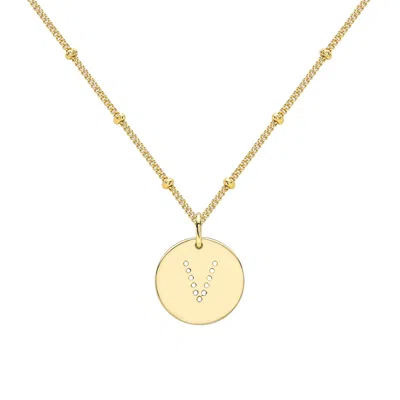Neola Design Women's Gold Alphabet V Necklace
