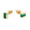 Neola Design Women's Gold Green Onyx Gemstone Cubo Studs In Gold