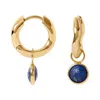 Neola Design Women's Gold Hoop Lapis Lazuli Gemstone