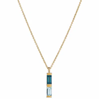 Neola Design Women's Gold Necklace London And Blue Topaz Anais