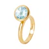 Neola Design Women's Gold Ring Blue Topaz Gemstone Amis