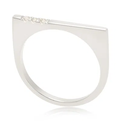 Neola Design Women's Minerva Sterling Silver Stacking Ring With White Topaz