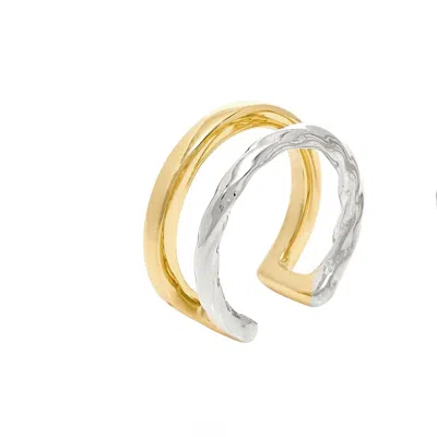 Neola Design Women's Mixed Metal Gold Silver Ear Cuff