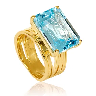 Neola Design Women's Pietra Blue Topaz Gold Vermeil Cocktail Ring