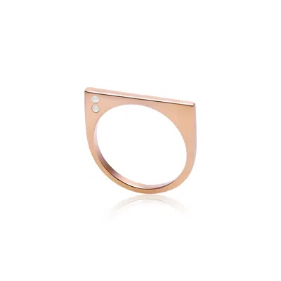 Neola Design Women's Rose Gold Minerva Rose Gem Stacking Ring