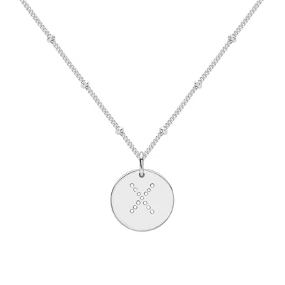 Neola Design Women's Silver Alphabet X Necklace