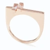 Neola Anais Rose Gold Stacking Ring With Rose Quartz In Stacking