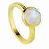 Neola Estella Gold Stacking Ring With Rainbow Moonstone In Stacking
