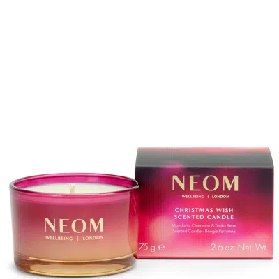 Neom Christmas Wish Travel Candle 75g In Pink