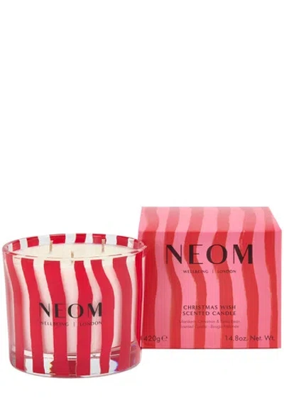 Neom Wellbeing Christmas Wish 3 Wick Candle 420g In Blue