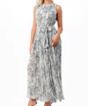 Neon Blush Mix Pleats Maxi Dress In Beau Blue In Multi