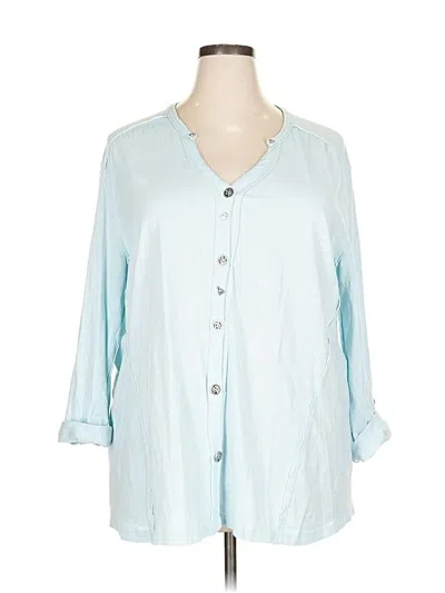 Pre-owned Neon Buddha 3/4 Sleeve Button Down Shirt In Blue