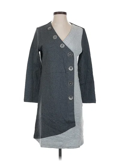 Pre-owned Neon Buddha Casual Dress In Gray