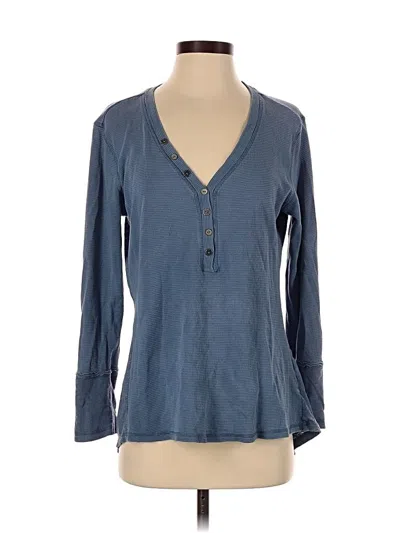Pre-owned Neon Buddha Long Sleeve Henley Shirt In Blue