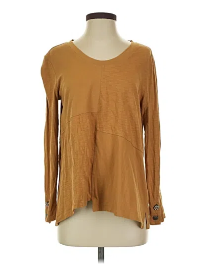 Pre-owned Neon Buddha Long Sleeve Henley Shirt In Brown