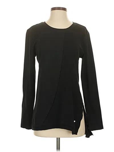 Pre-owned Neon Buddha Long Sleeve Top Black Keyhole Neckline Tops