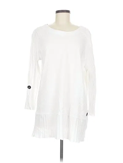 Pre-owned Neon Buddha Long Sleeve Top White Boatneck Tops