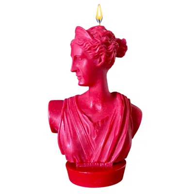 Neos Candlestudio Artemis Bust Candle - Red In Pink