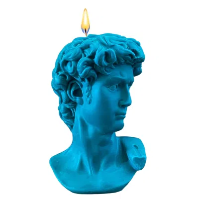 Neos Candlestudio Blue David Bust Candle - Teal