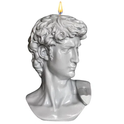 Neos Candlestudio David Bust Candle - Grey In Gray