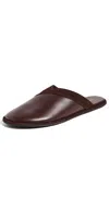 Neous Leather Atik Slides In Dark Chocolate