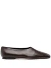 Neous Atlas Square-toe Leather Pumps In Brown