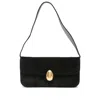 Neous Clasp-fastening Suede Shoulder Bag In Black
