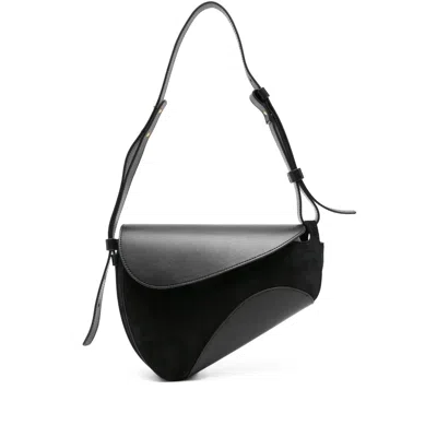 Neous Leather Shoulder Bag In Black