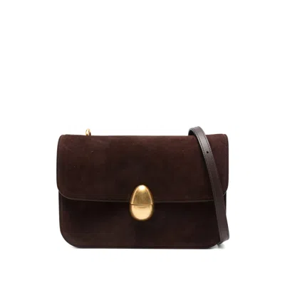 Neous Suede Clasp-fastening Shoulder Bag In Brown