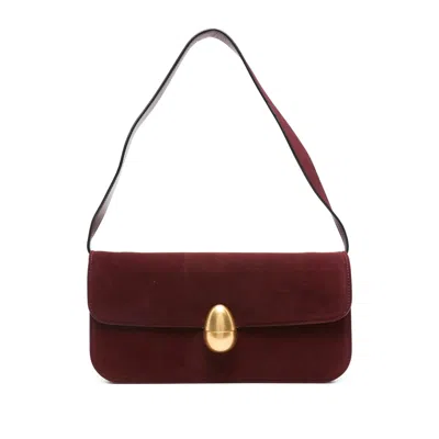 Neous Clasp-fastening Suede Shoulder Bag In Red