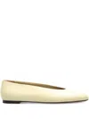 Neous Beid Pointed-toe Leather Ballet Flats In White