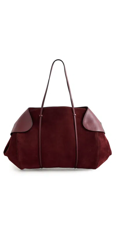 Neous Berenices Suede Leather Shoulder Bag Burgundy
