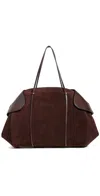 Neous Berenices Suede Tote Bag In Dark Chocolate