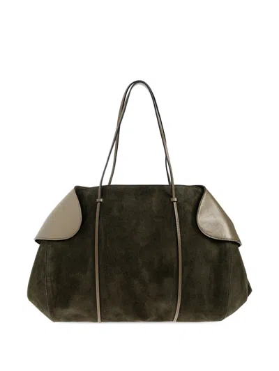 Neous Berenices Suede Tote Bag In Green