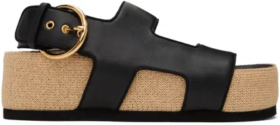 Neous Contrast-colored Platform Sandals In Black