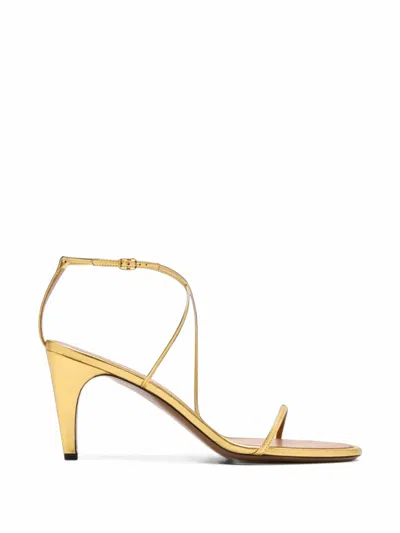 Neous Chamu Strappy Leather Sandals In Gold