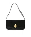 Neous Clasp-fastening Suede Shoulder Bag In Black