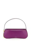 Neous Curved Silhouette Leather Shoulder Bag With Adjustable Handle In Purple