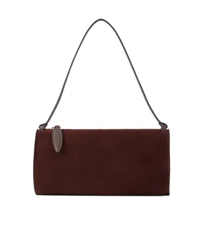 Neous Gemini Leather-trimmed Suede Shoulder Bag In Brown