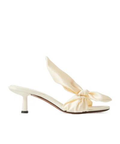 Neous Diana Bow-detailed Satin Sandals In White