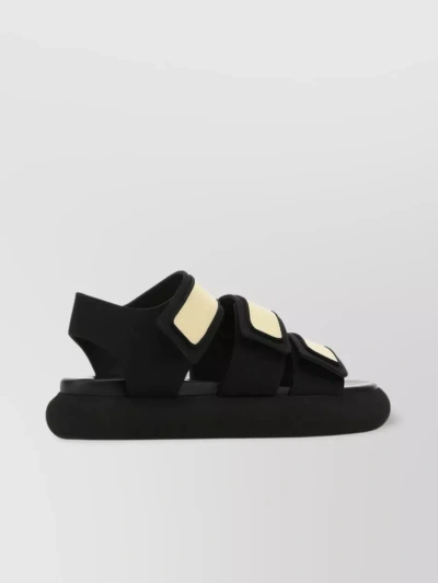 Neous Fabric And Leather Octans Sandals In Black